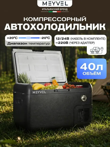 Автохолодильник компрессорный 12в 24в на 40 литров Meyvel AF-P40 (Черный)