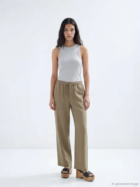 LC Waikiki Женские брюки loose fit с эластичным поясом