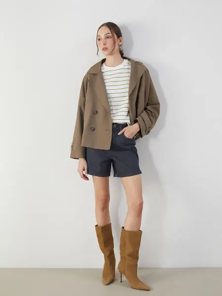 LC Waikiki Женский черный Шорты джинсовые женские