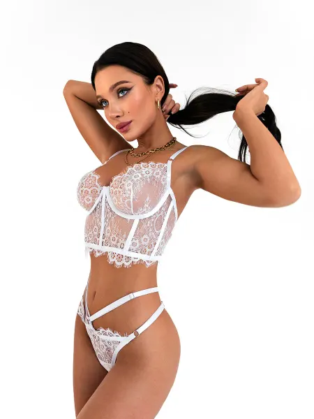 V Lingerie Кружевной корсетный комплект