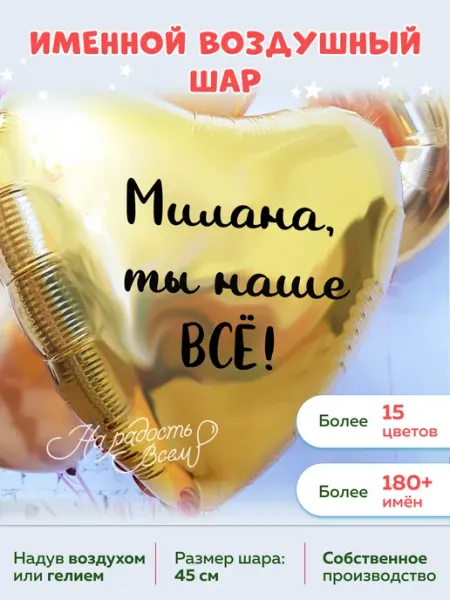 На радость всем Воздушный шар сердце Милана, ты наше всё
