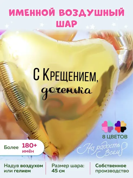 На радость всем Воздушный шарик на крещение доченьке