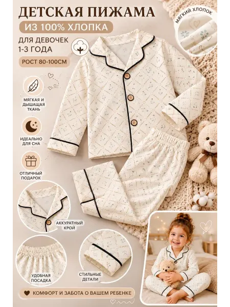 Lavitta kids Детская пижама хлопковая,домашняя одежда для сна