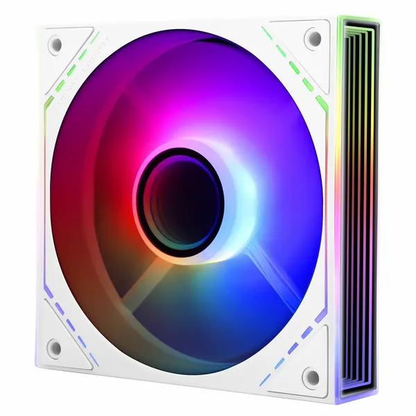 Реверсный вентилятор для корпуса Thermalright TL-M12RW-S 120*120*25 с эффектом бесконечности на ребрах, белый с ARGB