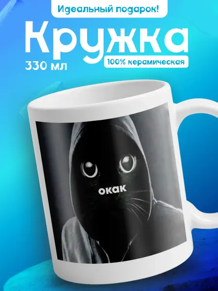 AVMugs Кружка с прикольным принтом «Котик окак»