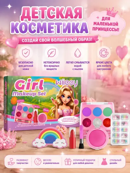 Wiieey Детские игрушки для макияжа