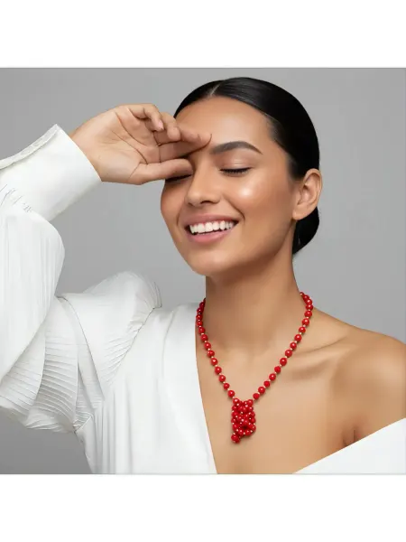 ShmotShop Бижутерия бусы красные чешское стекло ожерелье
