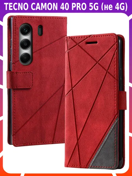 Bricase Чехол-книжка из кожи для TECNO CAMON 40 PRO 5G (не 4G)
