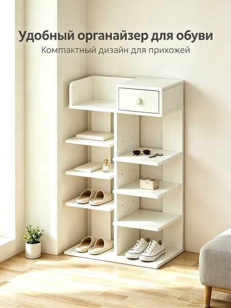 Стеллаж для обуви в прихожую с ящиком