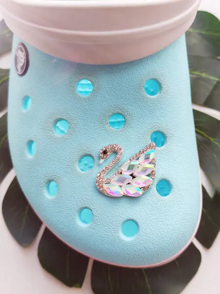 Fun_Jibz Джибитс для crocs Лебедь, стразы, драгоценные камни