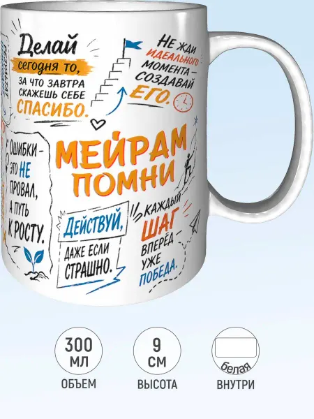 MadePrint Кружка мотивационная Мейрам - белая внутри