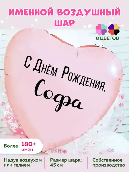 На радость всем Воздушный шарик именной Софа