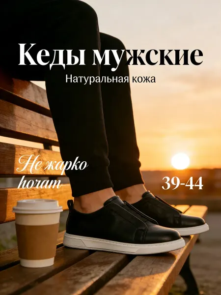 Спортивные натуральные кожаные кеды для города