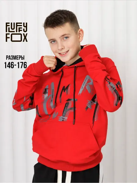 Fluffyfox Спортивная толстовка с капюшоном и карманом кенгуру