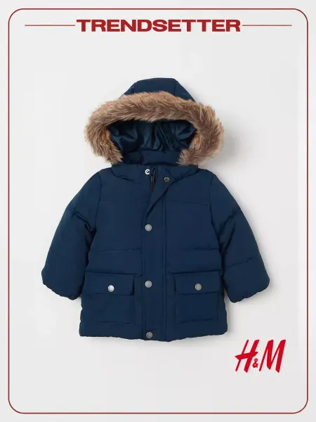 H&M Пуховик куртка детская теплая для малышей с капюшоном