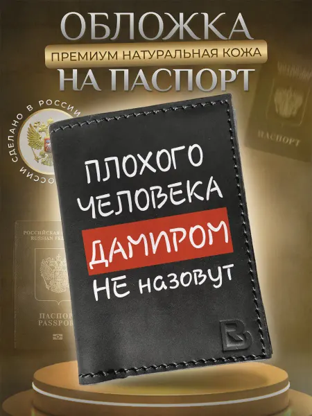 RenBel Обложка на паспорт мужская прикольная имя Дамир