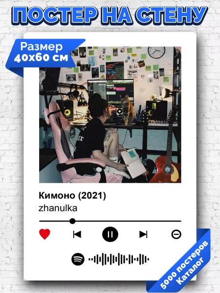 Arthata-spotify постер Спотифай постер Спотифай плакат zhanulka - Кимоно 40х60