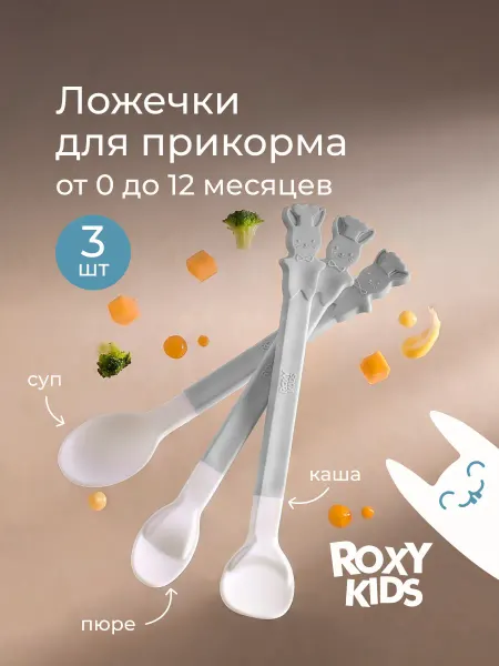 ROXY-KIDS Ложка для прикорма, детские обучающие набор 3 шт. 0+