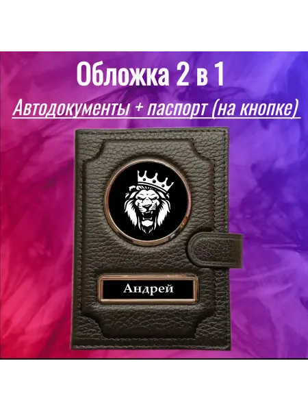 Предел Прочности Обложка для автодокументов 2 в 1 с именем Андрей