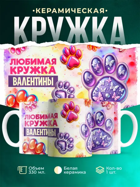MADE_WITH_LOVE Кружка с именем Любимая кружка Валентины