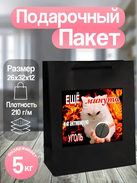 Allure Gift Пакет новогодний подарочный мем котики