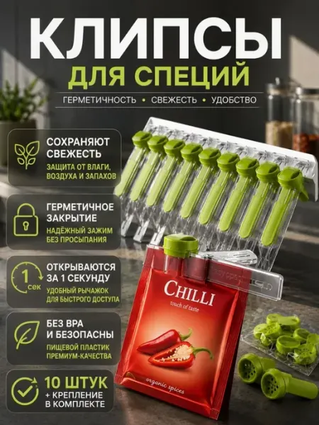 ASTER22 Органайзер для специй в пакетиках подвесной с клипсами