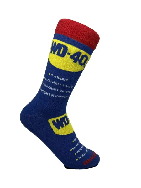 BOOOMERANGS Носки с принтом WD-40 прикольные мемные длинные