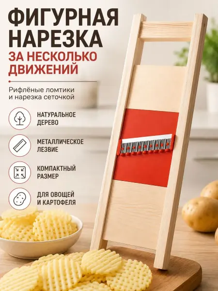 Bravolo1 Овощерезка ручная фигурная для картофеля и чипсов