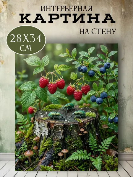 Интерьерный штрих Картина на холсте «Лесная свежесть» 28х35 см