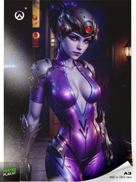 Постер Плакат Постер по игре Overwatch Роковая Вдова на стену А3