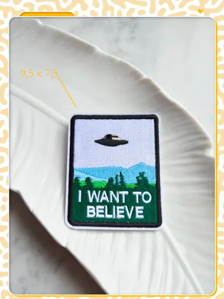 Нашивка i want to believe 7,5х9,5