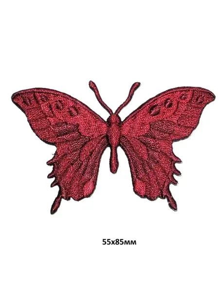 NASHIVAKA Нашивка Бабочка бордовая, 55х85мм