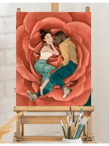 Art on Canvas Вдвоем Картина по номерам на холсте 40х50 см