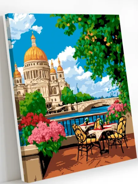 Art on Canvas Японский город Картина по номерам на холсте 40х50 см