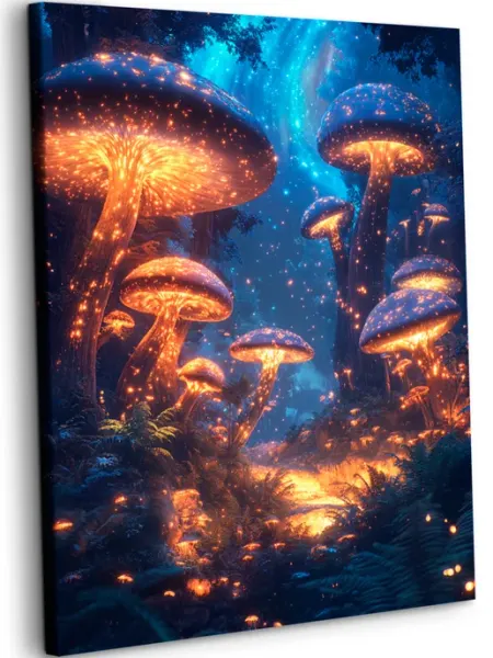 Art on Canvas Светящиеся грибы Картина по номерам на холсте 40х50 см