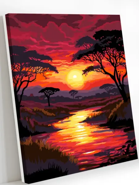 Art on Canvas Закат Картина по номерам на холсте 40х50 см
