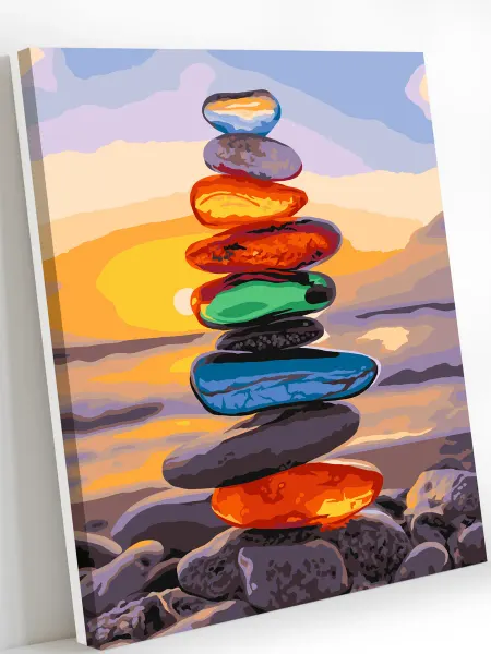 Art on Canvas Яркие камни Картина по номерам на холсте 40х50 см