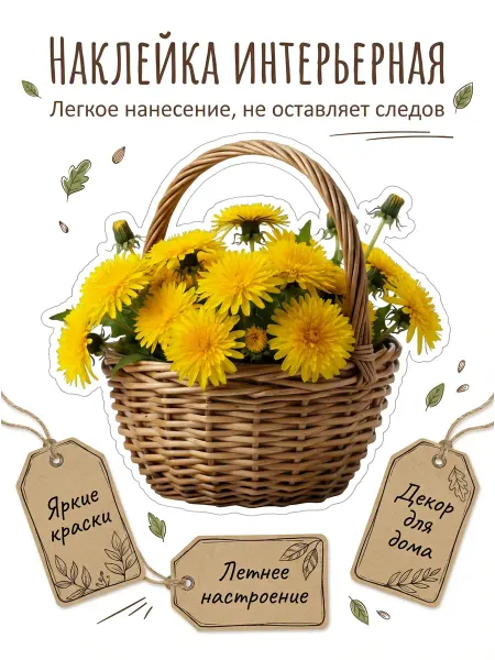 Подалирий Наклейка корзина одуванчиков
