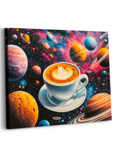 Art on Canvas Космический кофе Картина по номерам на холсте 40х50 см