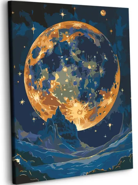 Art on Canvas Пейзаж с луной Картина по номерам на холсте 40х50 см