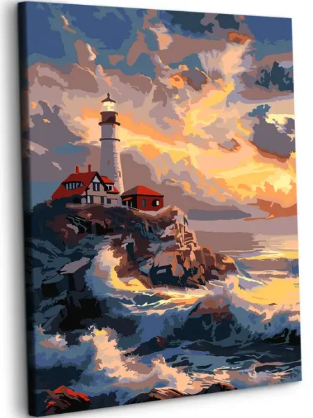 Art on Canvas Солнечный маяк Картина по номерам на холсте 40х50 см