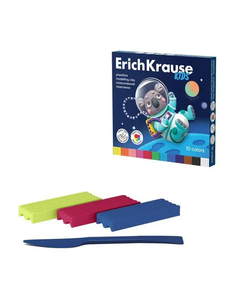 ErichKrause Пластилин 10 цветов, 180 г, 1 наб