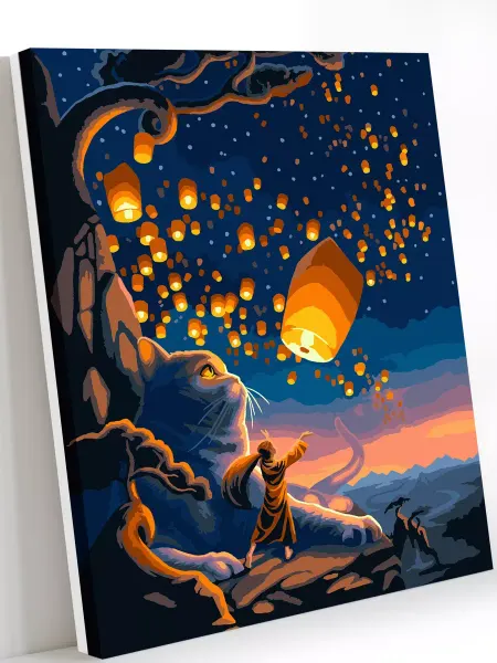 Art on Canvas Фестиваль небесных фонариков Картина по номерам 40х50 см