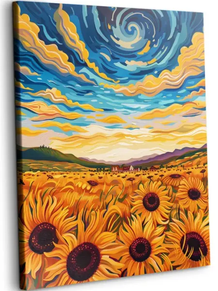 Art on Canvas Поле подсолнухов Картина по номерам на холсте 40х50 см