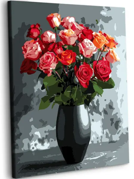 Art on Canvas Розы в руках Картина по номерам на холсте 40х50 см