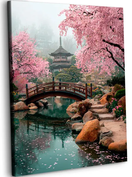 Art on Canvas Японский сад Картина по номерам на холсте 40х50 см