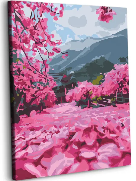 Art on Canvas Цветение сакуры Картина по номерам на холсте 40х50 см