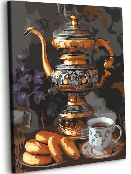 Art on Canvas Самовар Картина по номерам на холсте 40х50 см