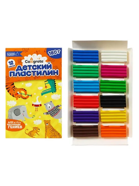 Нет Пластилин 12 цветов, 180 г, мягкий