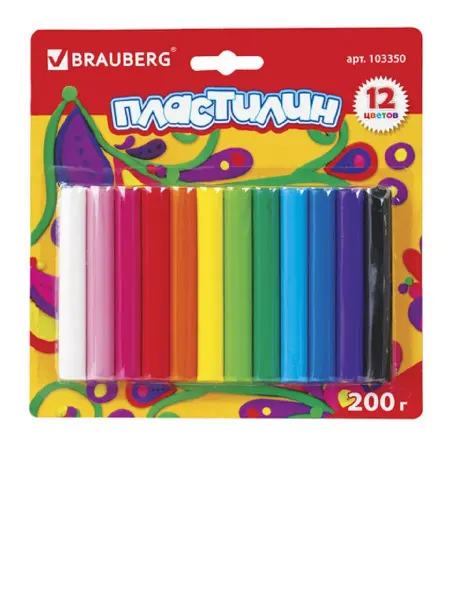 Brauberg Пластилин классический 12 цветов, 200 г